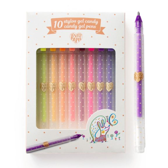 Zseléstoll készlet - 10 pasztell szín - 10 candy gel pens Zseléstoll készlet - 10 pasztell szín - 10 candy gel pens